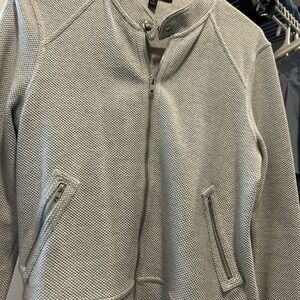 Banana Republic Gray Bomber Textured Jacket
